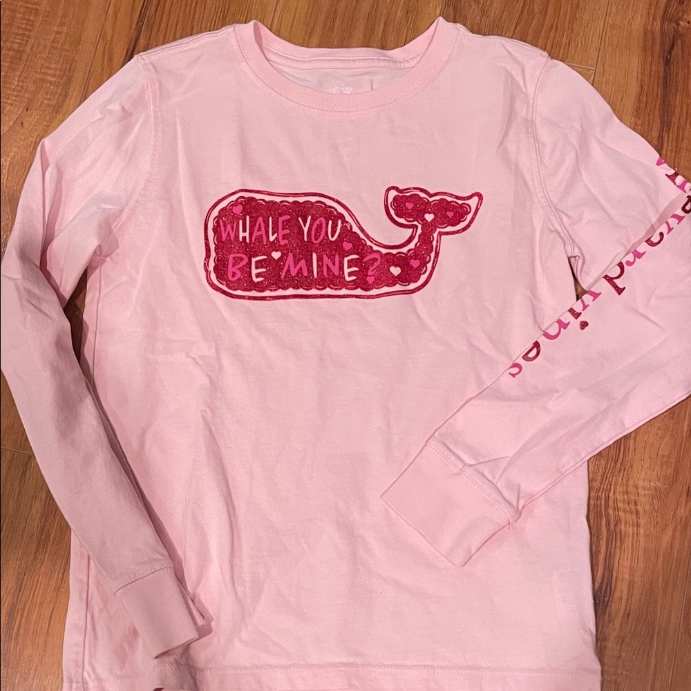 Pink Whale Graphic Kids Long Sleeve Shirt valentines